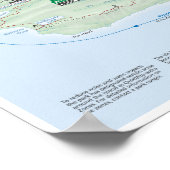 Affiche de carte de l'île Royale (Michigan) (Coin)