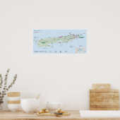 Affiche de carte de l'île Royale (Michigan) (Cuisine)