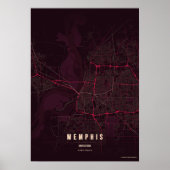 Affiche de carte de Memphis Ruby Impression d'art  (Devant)