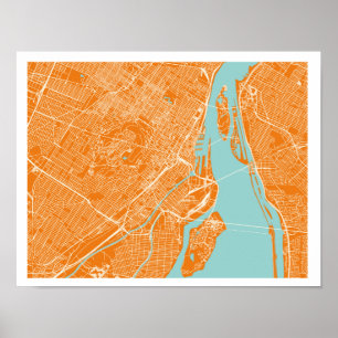 Affiche de carte de Montréal