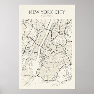 Affiche de carte de New York City