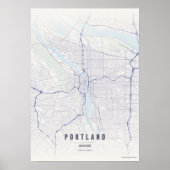 Affiche de carte de Portland Impression Oregon Wal (Devant)
