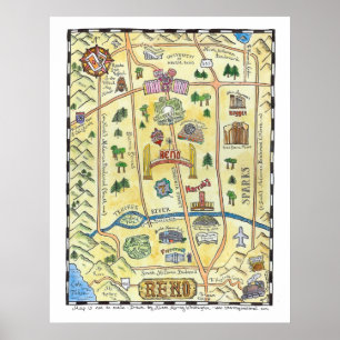 Affiche de carte de Reno