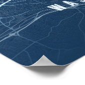 Affiche de carte de Washington D.C. en bleu Plan C (Coin)