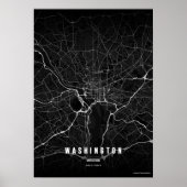 Affiche de carte de Washington D.C. en noir, cadea (Devant)
