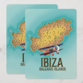 Affiche de carte des îles Baléares Ibiza (Devant / Derrière)