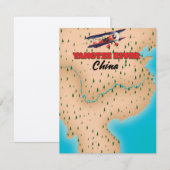 Affiche de carte du fleuve Yangtze Chine (Devant / Derrière)