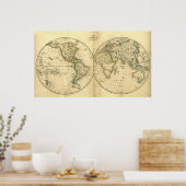 Affiche de carte du monde antique (Cuisine)