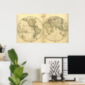 Affiche de carte du monde antique (Bureau à domicile)