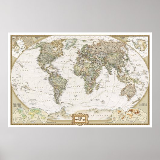 Affiche de carte du monde antique impression (Devant)