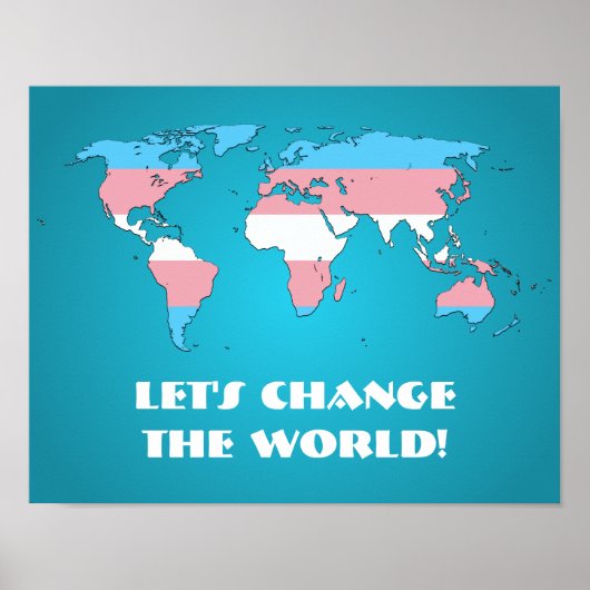 Affiche de carte du monde de fierté transgenre (Devant)