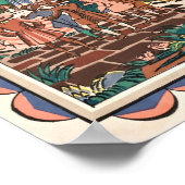 Affiche de carte du monde rétro Art Déco (Coin)