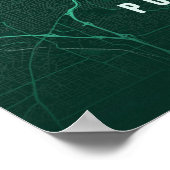 Affiche de carte émeraude de Portland impression d (Coin)