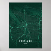 Affiche de carte émeraude de Portland impression d (Devant)