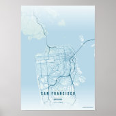 Affiche de carte imprimée de l'océan de San Franci (Devant)