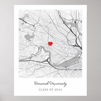 Affiche de carte personnalisée de l'Université Har