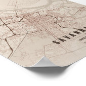 Affiche de carte rustique de Savannah, cadeau Wall (Coin)