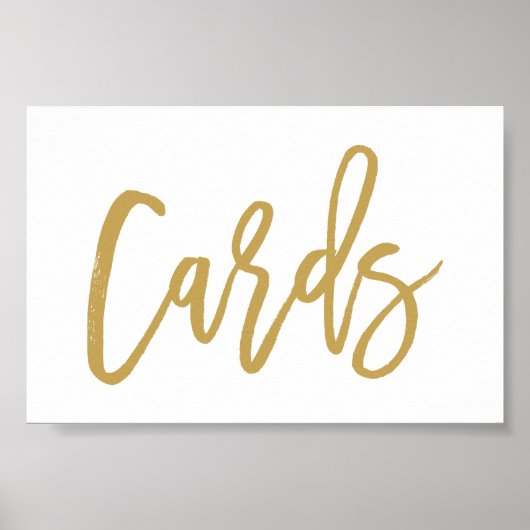 Affiche de cartes de mariage dorées lettrage chic (Devant)