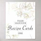 Affiche de cartes de recette de fleur d'or (Devant)