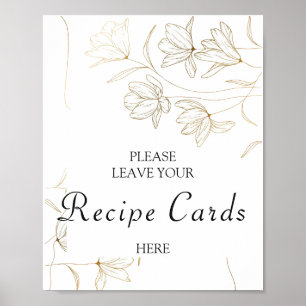 Affiche de cartes de recette de fleur d'or