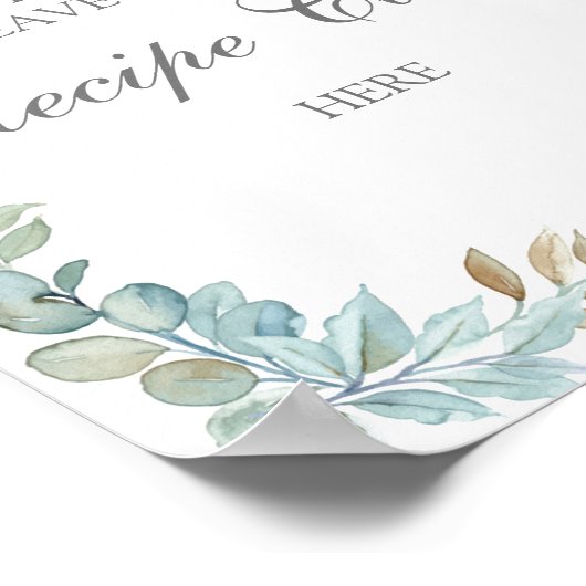 Affiche de cartes de recettes d'aquarelle (Coin)