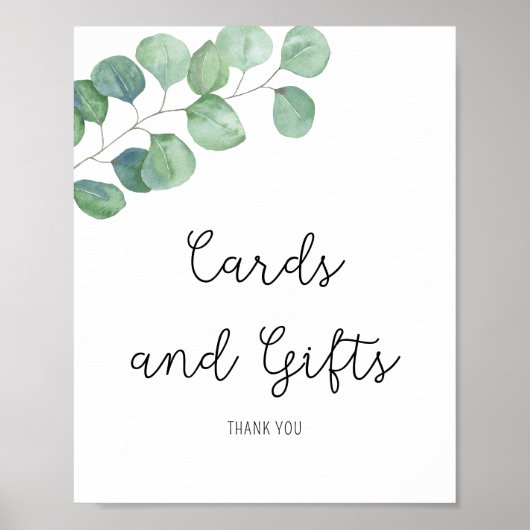 Affiche de cartes et cadeaux d'eucalyptus (Devant)