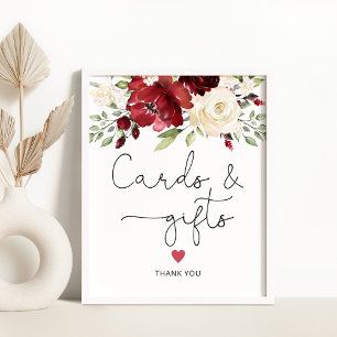 Affiche de cartes et cadeaux floraux de Bourgogne