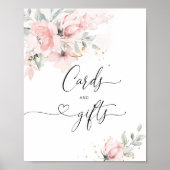 Affiche de cartes et cadeaux floraux rose (Devant)
