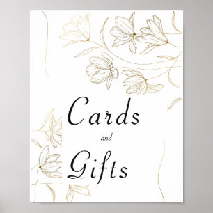 Affiche de cartes et cadeaux Gold Flower
