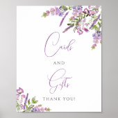 Affiche de cartes et cadeaux lavande violette aqua (Devant)