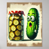 Affiche de cartoon d'art mural de pickle drôle hum (Devant)