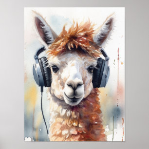 Affiche de casque d'écoute Alpaca Music Factory