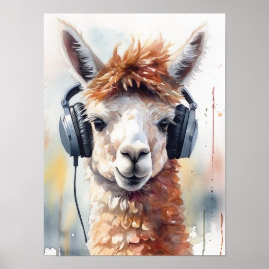 Affiche de casque d'usine de musique d'alpaca (Devant)