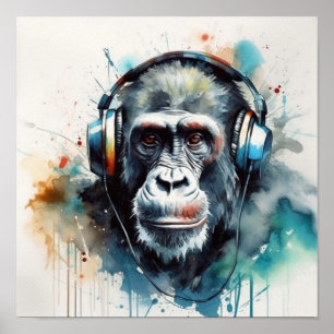 Affiche de casque Gorilla Music Factory