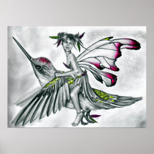 Affiche de cavalier de colibri
