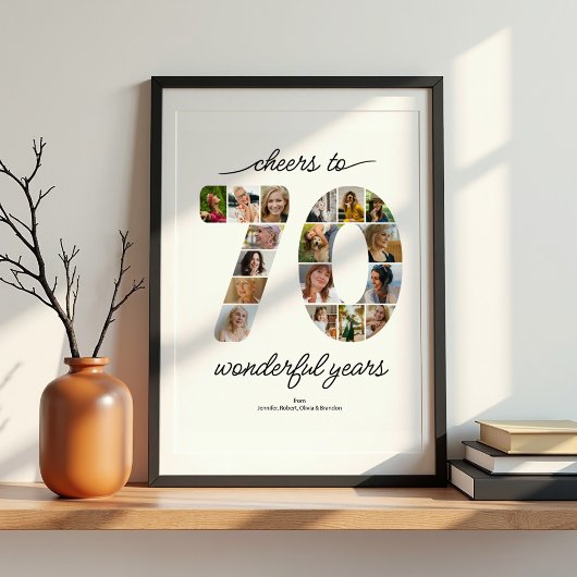 Affiche de célébration de collage de 70 photos per