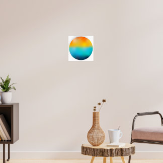 Affiche de cercle d'horizon de coucher de soleil a