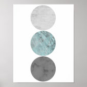 Affiche de cercles turquoise et grise (Devant)