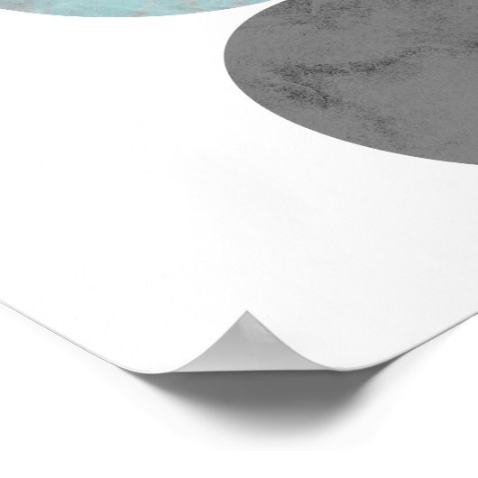 Affiche de cercles turquoise et grise (Coin)