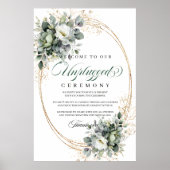 Affiche de cérémonie débranchée Boho Greenery Or (Devant)