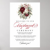 Affiche de cérémonie débranchée Burgundy Blush Chi (Devant)