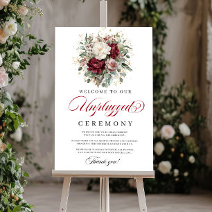 Affiche de cérémonie débranchée Burgundy Blush élé