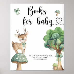 Affiche de cerf à l'aquarelle - livres pour bébé