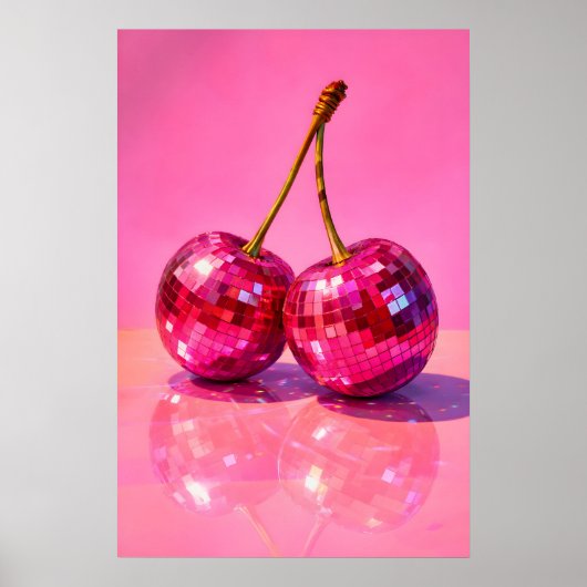 Affiche de cerise disco, impression de fruit de bo (Devant)