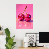 Affiche de cerise disco, impression de fruit de bo (Bureau à domicile)