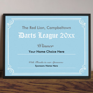 Affiche de certificat de gagnant de compétition de