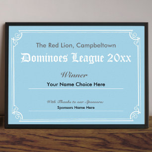 Affiche de certificat de gagnant de concours de do