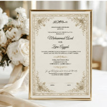 Affiche de certificat de Nikkah musulman floral do