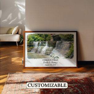 Affiche de Chagrin Falls Ohio, Aquarelle, Sur mesu