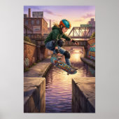 Affiche de chambre à coucher de skateboard urbain  (Devant)